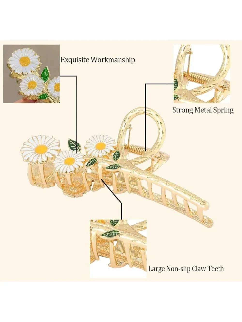 6 Large Butterfly Hair Claw Clips for Women - Strong Hold, No Slip, Perfect for